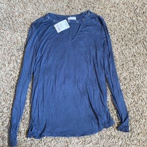 glitz long sleeve silk shirt
